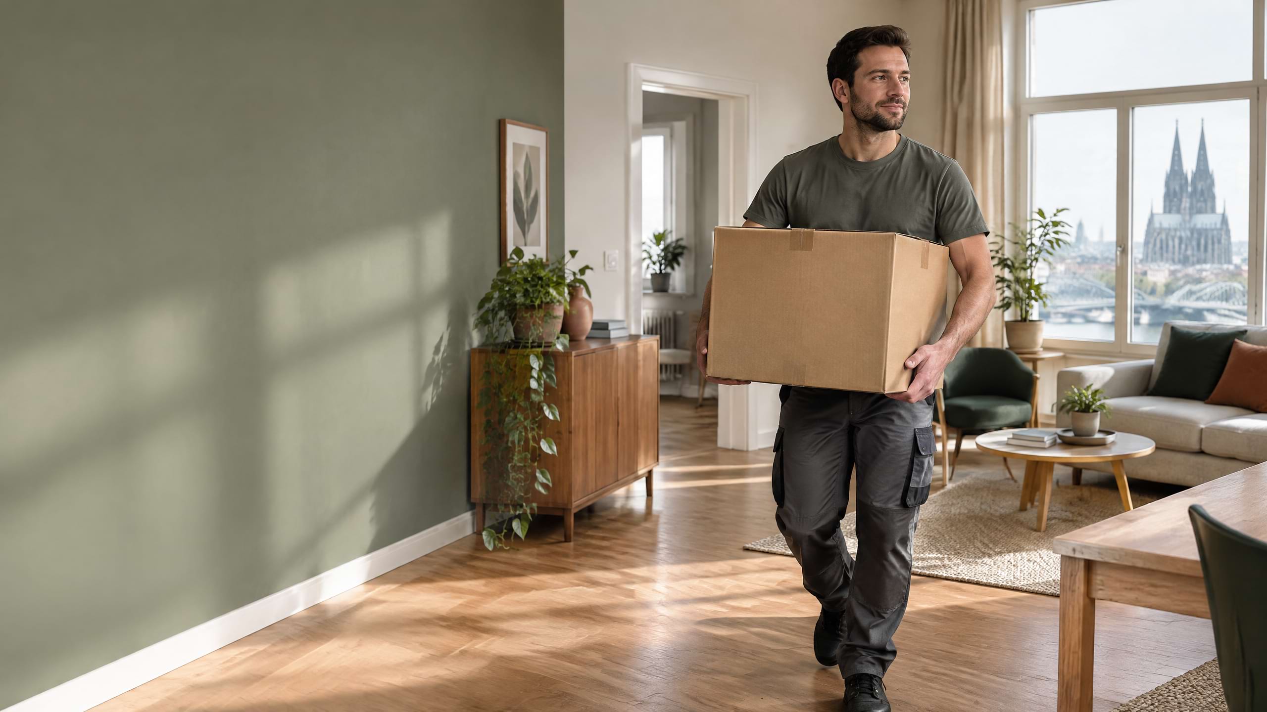 Helle aufgeräumte Wohnung nach einer Entrümpelung in Köln